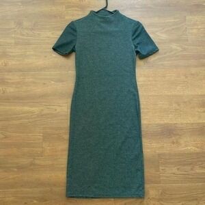 Zara‎ mock neck bodycon midi dress